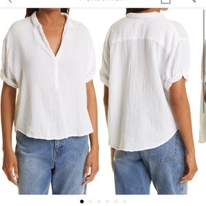 XÍRENA
Cruz High-Low Cotton Gauze Blouse